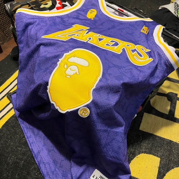 Lakers Bape Mitchell Ness